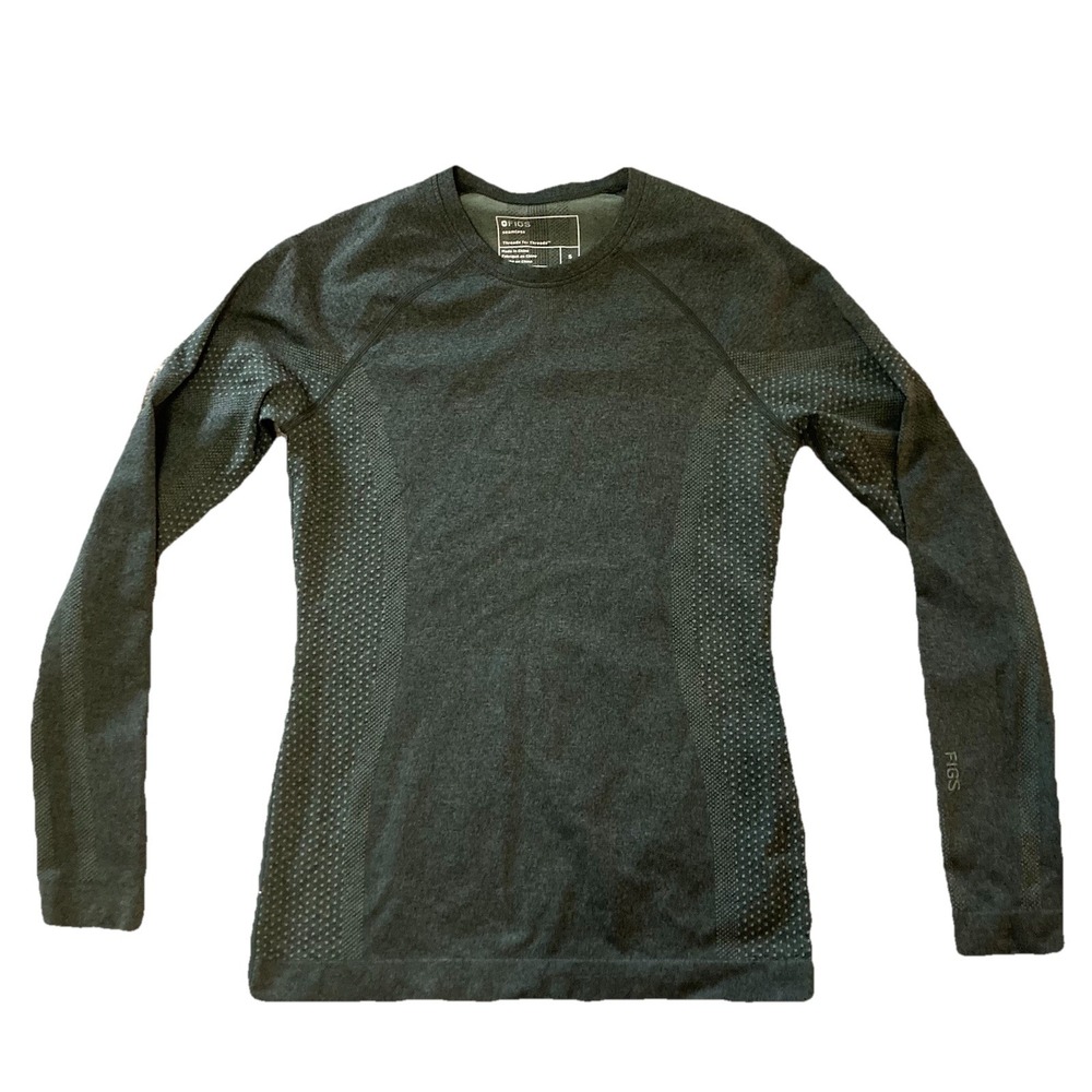 Figs Salta Seamless Long Sleeve Underscrub Shirt Women's Small Green